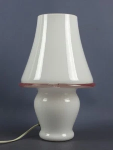 Murano Glass Table Lamp La Murrina White Pink Vintage Design 1970 - Picture 1 of 20