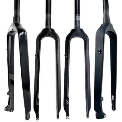 26/27.5in MTB Bicycle Hard Fork Carbon Fiber Straight Quick Release Rigid Fork - Image 1 of 4