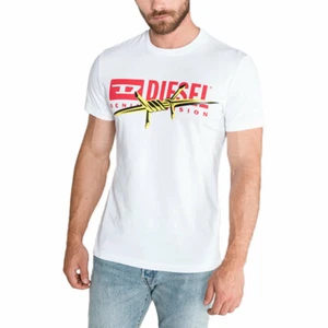 Mens T-Shirt DIESEL T DIEGO BX2 Crew Neck Short Sleeve Casual white Cotton Tee - Picture 1 of 5