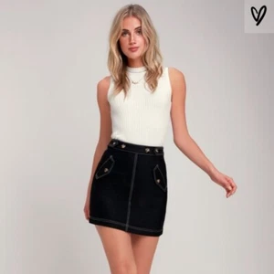 NWT Moon River Black Skirt Contrast Trim Mini Skirt Casual Skirt Size Med - Picture 1 of 6