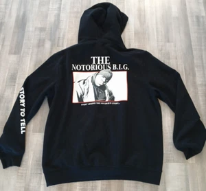 Vintage Brooklyn Mint Notorious BIG Black Hoodie Size Large Divided H&M - Picture 1 of 8