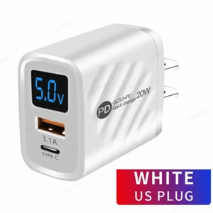 USB Type C Charger 20W PD Fast Charging Digital Display Phone Charge Adapter for - Photo 1 sur 16