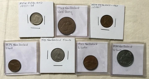 Mixed Lot of modern New Zealand coins, 1947-1988, George VI Elizabeth Māori Cover