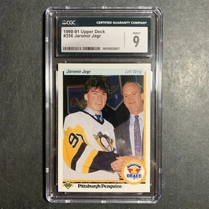 1990-91 Upper Deck Jaromir Jagr Rookie Card CGC 9 Mint - Picture 1 of 2