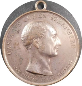 ca1800 ANTIGUA MEDALLA CHECOSLOVAQUIA ALEMANA CASPAR KASPAR VON STERNBERG FLOR BOTÁNICA - Imagen 1 de 7