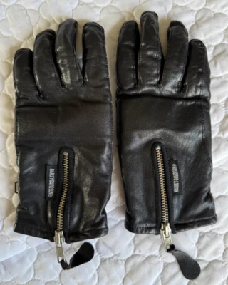 Women's Harley Davidson Leather Riding Gloves Sz. S Lined Zip Wrist - Image 1 of 4