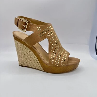 Michael Kors MK Women’s Studded Suede Wedge Platform Sandals Shoes Size 10 - Image 1 of 4