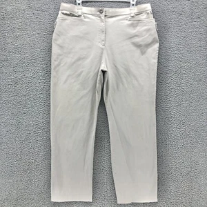 Haggar Pants Womens 14 Petite Brown Chino Tan Elastic Waist Casual Ladies 34x26 - Foto 1 di 11