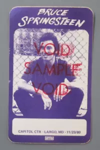 Bruce Springsteen backstage pass satin cloth sticker Largo, MD 11/23/80 OTTO ! - Picture 1 of 1