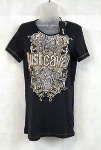 Just Cavalli Python Black T Shirt Size L BOX1 FF 08 - Picture 1 of 7