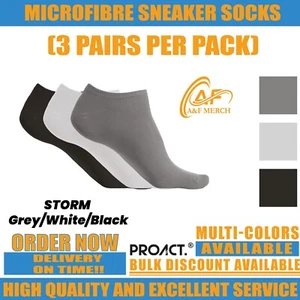 KARIBAN PROACT Microfibre sneaker socks (3 pairs per pack) Trainer socks PA033 - Picture 1 of 4