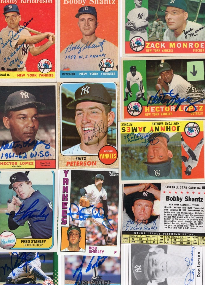 Autographed New York Yankees 1960' 70's 80's 90's 2000's 15% off after 4 cards - Image 1 of 1