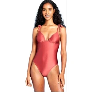 Shade and Shore Women's Petal Cup Tie Trap One Piece Swimsuit Beachwear Bathing - Picture 1 of 7