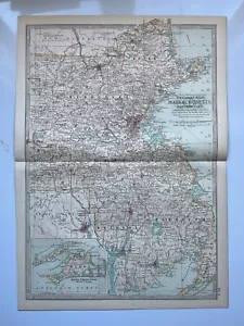Map of Massachusetts Eastern Part United States Century Atlas 1907 - Picture 1 of 4