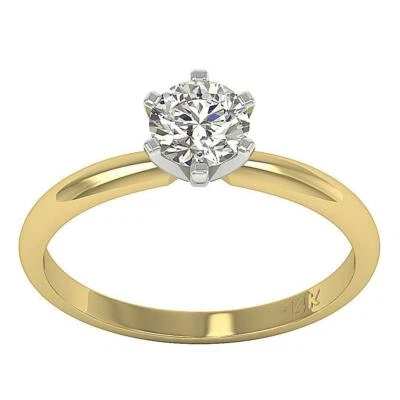 Natural Diamond Solitaire Ring I2 K 1.10 Ct 6 Prong Set 14K Solid Gold 6.50 MM - Image 1 of 4