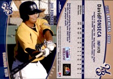 David Fonseca 2008 Grandstand Helena Brewers #10 Card *AutographDen*