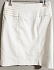 Antonio Melani Skirt White Size 2 Cotton Lined Zipper Professional Knee Length