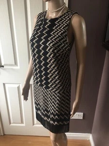 🌟 Unique New Ana Alcazar Black & Gold Dress Size 34 - Picture 1 of 12