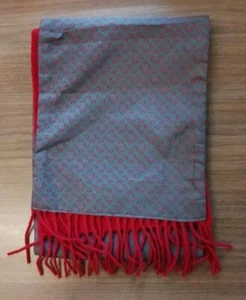 Sammy - Vintage Geometric Reversible Scarf - Lambswool & Polyester - Grey - Picture 1 of 3