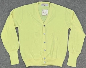 The Fox Collection Vtg Made In USA Men Yellow Button Up Cardigan Sweater Size M - Picture 1 of 8