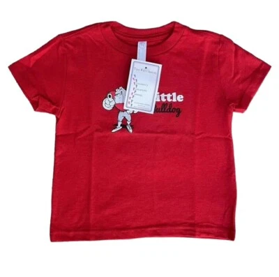 Rabbit Skins NWT Girl Boy Size 4 Little Bulldog Red Short Sleeve Cotton T Shirt - Image 1 of 4