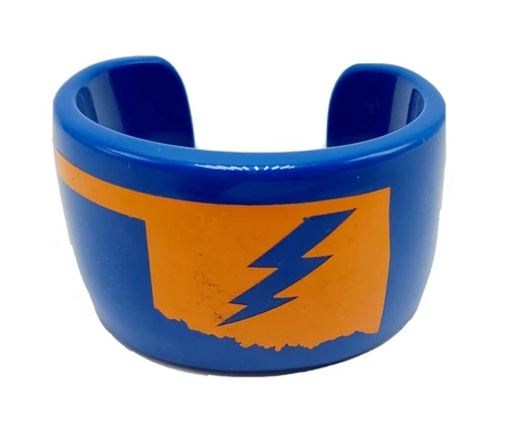 Oklahoma City Thunder Basketball Lightning Blue Cuff Bracelet  Amy lu Cover