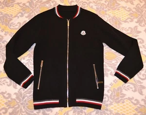 LN! Moncler black wool zipper Jacket Men's Small Medium S SMALL - Picture 1 of 4