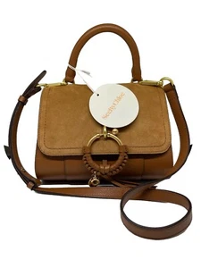 NWT See By CHLOE Joan Mini Crossbody Leather Suede Bag Brown brand new with tags - Picture 1 of 10