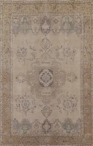 Vintage Muted Traditional Floral Area Rug 6'x9' Wool Handmade Low Pile Carpet - Picture 1 of 12