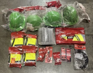 Milwaukee Kit of Helmets/Vests/Masks/Earplugs/Sunshades/etc. - GREEN - Picture 1 of 4