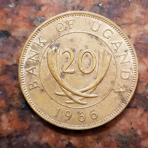 1966 UGANDA 20 CENTS COIN - #B1107 Cover