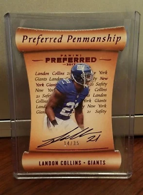 2017 Panini Preferred Preferred Penmanship Autograph Landon Collins #14/35 Auto  - Image 1 of 2