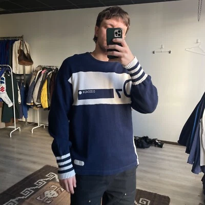 Diesel Vintage Men's Blue Cotton Sweater Size XL - Image 1 of 4