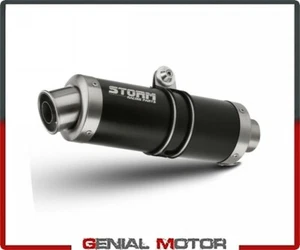Exhaust Storm by Mivv Muffler Oval Nero Steel Kawasaki Versys 650 2006 > 2014 - Picture 1 of 3
