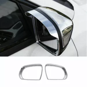 Door Rearview Mirror Rain Eyebrow Trims Cover For Jeep Cherokee 2014-2019 Chrome - Foto 1 di 7