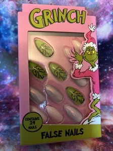 Dr. Seuss The Grinch Set of 24 False Christmas Nails with Glue Brand press on - Picture 1 of 4