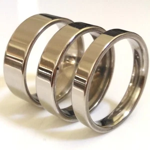 Venta al por mayor 100 Mezclas de Anillos de Banda de Acero Inoxidable de Plata de 4mm 6mm 8mm Calce Cómodo - Imagen 1 de 10