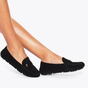 Kurt Geiger London Eagle Driver Loafer Suede Leather Black Size 39 - Picture 1 of 9
