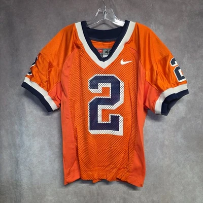 复古耐克 Syracuse Orange Kater 2 网眼裁剪橄榄球球衣男式 44 L — 第 1/4 张图片