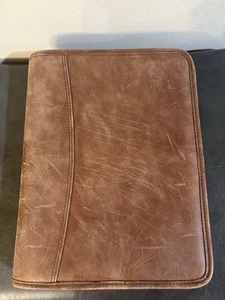 "Planificador organizador de día vintage marrón con cremallera alrededor de 7 anillos 10,5x8""" - Imagen 1 de 18