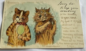 Postal Louis Wain Sorry To Keep You Waiting - Pub. Raphael Tuck - Imagen 1 de 7