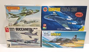 4x LOTTO 1/72 AIRFIX VAMPIRO + AMT BUCANIERE + FIAMMIFERO HUNTER F.6 + FUJIMI HAWK - Foto 1 di 5