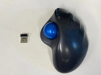 Logitech M570 Wireless Trackball Mouse Black w/ Unifying Dongle T-R0001 - Image 1 of 4