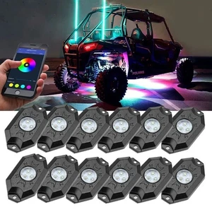 AUXBEAM LED Rock Lights RGB Wheel Offroad Lamp For Can Am Maverick X3 1000 Max - Picture 1 of 12