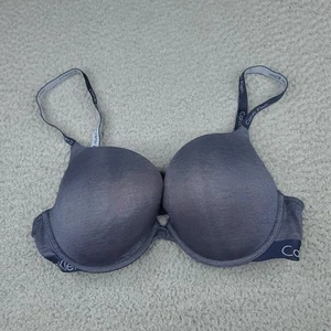Calvin Klein Padded Bra Womens Gray Blue Size 36c on Band - Picture 1 of 4