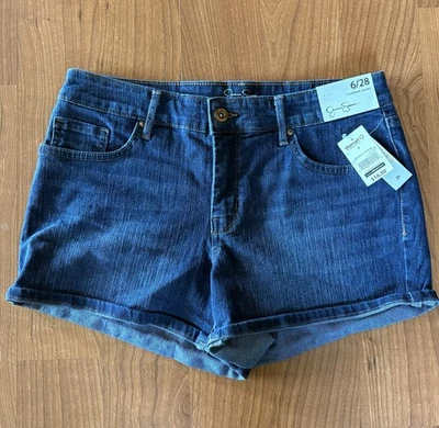 Jessica Simpson Charmer Jean Shorts Size 6/28 Dark Blue Mid-Rise Stretch New - Image 1 of 4