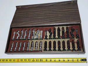 Vtg Chess Set Pure Pewter By American Pewter Company In Box With Board Rare! - Picture 1 of 17