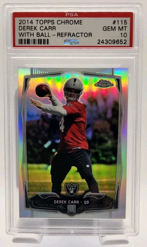 2014 Topps Chrome - Derek Carr #115 refrator (RC) - Imagem 1 de 2