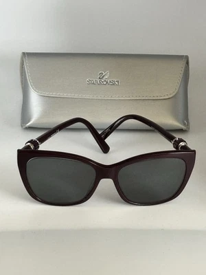 Gafas de sol SWAROVSKI SW129 púrpura grandes con marco de ojo de gato 58-16-140 LEER Foto 1 de 4