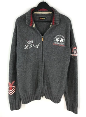 Men's LA MARTINA Wool Knit Jumper Grey High Neck Zip Pullover Size XL - Image 1 of 4